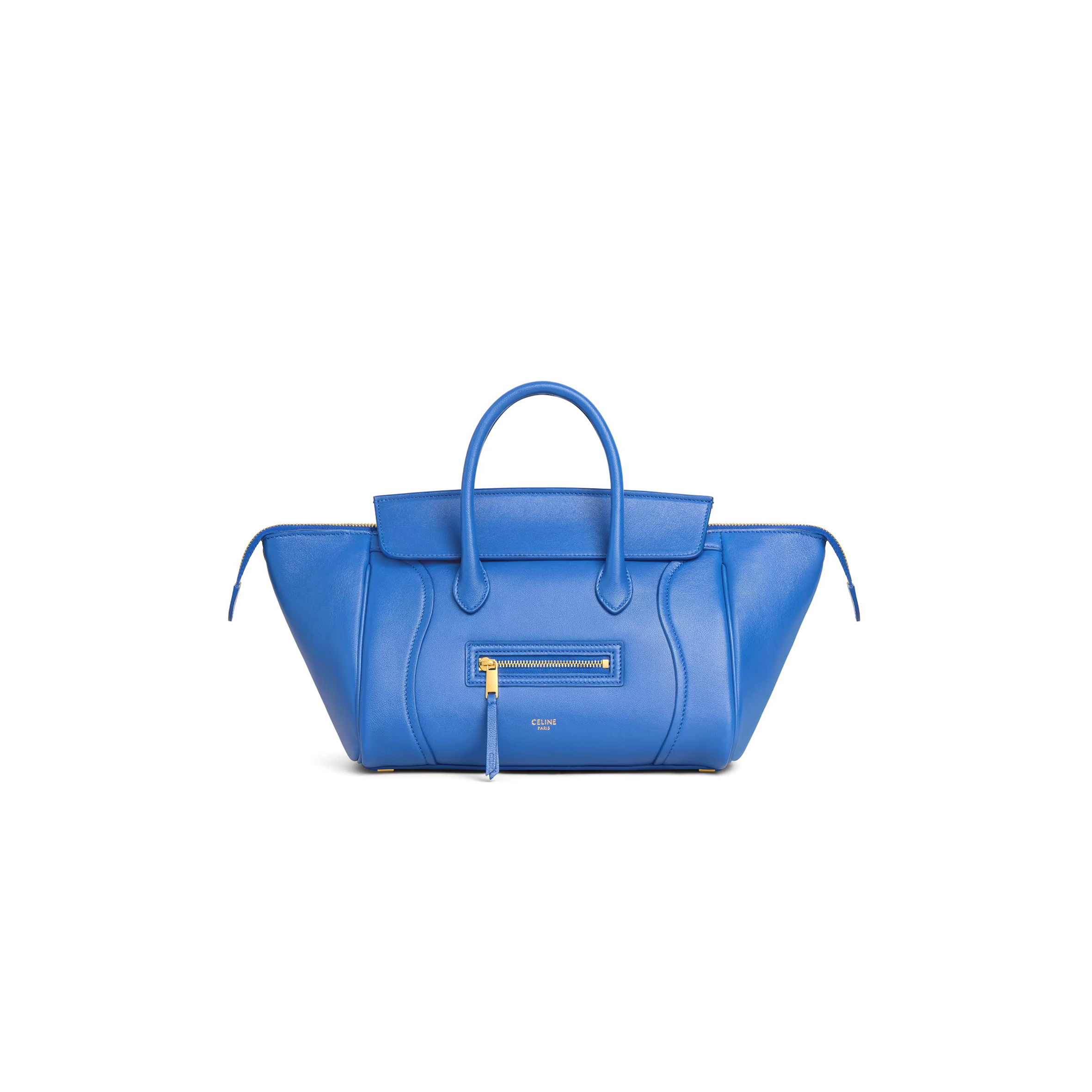 CELINE SMALL NEW LUGGAGE IN SUPPLE SHINY LAMBSKIN 124213GW2.GFU9 (24*15.5*11cm)